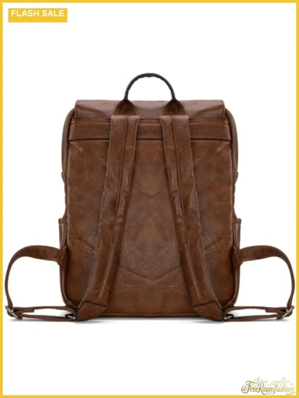 Vegan Leather Laptop Backpack with USB Charging Port, Travel Work College